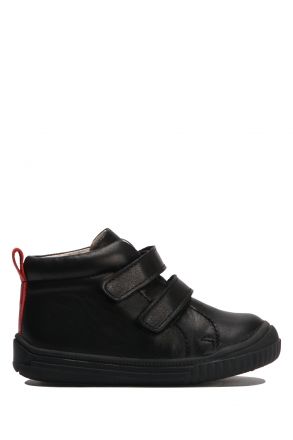 GT08 Kifidis-Kids İlk Adım Unisex Çocuk Deri Ayakkabı 20-25 Siyah Deri