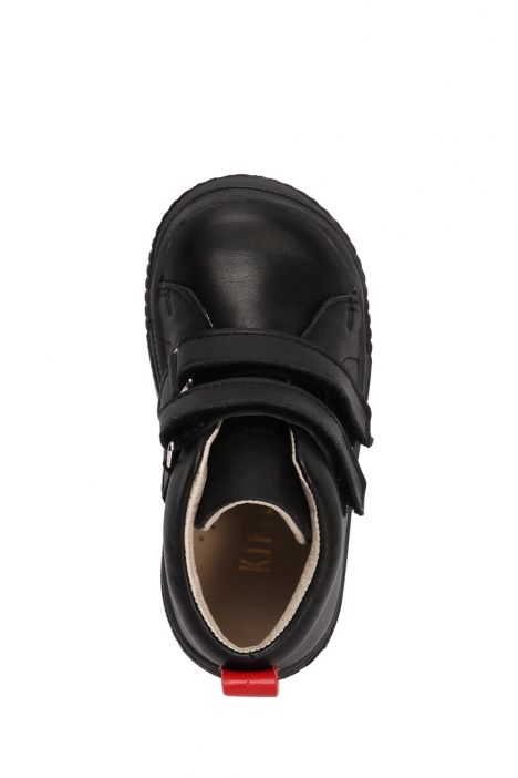 GT08 Kifidis-Kids İlk Adım Unisex Çocuk Deri Ayakkabı 20-25 Siyah Deri