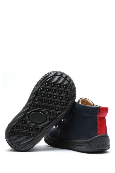 GT08 Kifidis-Kids İlk Adım Unisex Çocuk Deri Ayakkabı 20-25 Lacivert Deri