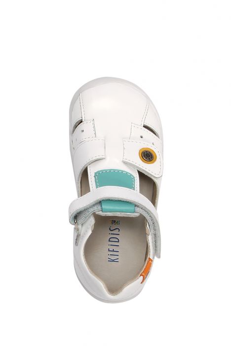 GV05 Kifidis-Kids İlk Adım Unisex Çocuk Deri Ayakkabı 19-25 Beyaz Deri