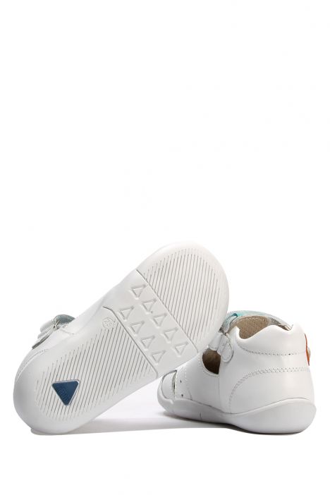 GV05 Kifidis-Kids İlk Adım Unisex Çocuk Deri Ayakkabı 19-25 Beyaz Deri