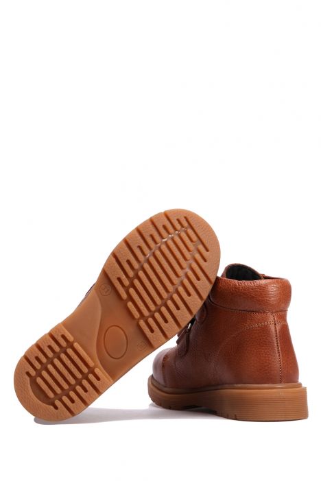 GV13 Kifidis-Kids Unisex Çocuk Bot 31-36 Kahve Bas. Deri