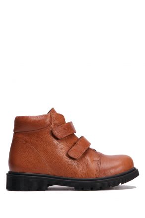 GV13 Kifidis-Kids Unisex Çocuk Bot 31-36 Kahve Bas. Deri Siyah Taban