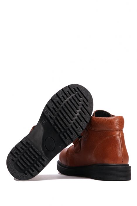 GV13 Kifidis-Kids Unisex Çocuk Bot 31-36 Kahve Bas. Deri Siyah Taban