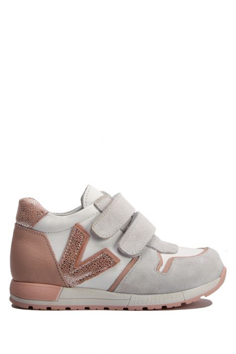 GV16 Kifidis Paplus Unisex Çocuk Spor Nubuk Ayakkabı 31-35 Beyaz - Pudra