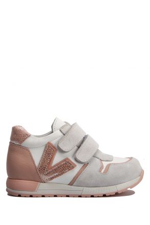 GV16 Kifidis Paplus Unisex Çocuk Spor Nubuk Ayakkabı 31-35 Beyaz - Pudra