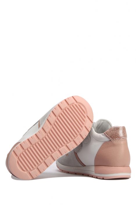 GV16 Kifidis Paplus Unisex Çocuk Spor Nubuk Ayakkabı 31-35 Beyaz - Pudra