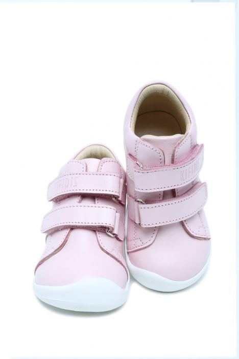 GV23005 Kifidis-Kids İlk Adım Unisex Çocuk Deri Ayakkabı 19-25 Pembe-Beyaz Çizgili