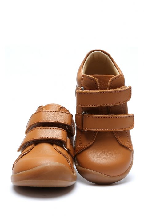 GV23005 Kifidis-Kids İlk Adım Unisex Çocuk Deri Ayakkabı 20-25 Konyak Deri