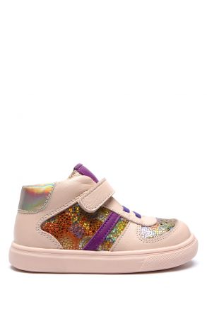 GV23019 Kifidis Paplus Unisex Çocuk Deri Ayakkabı 24-30 Pudra Deri