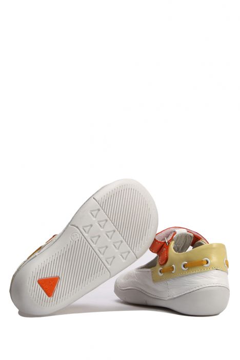GV40 Kifidis-Kids Unisex Bebek Deri Ayakkabı 18-22 Beyaz Deri