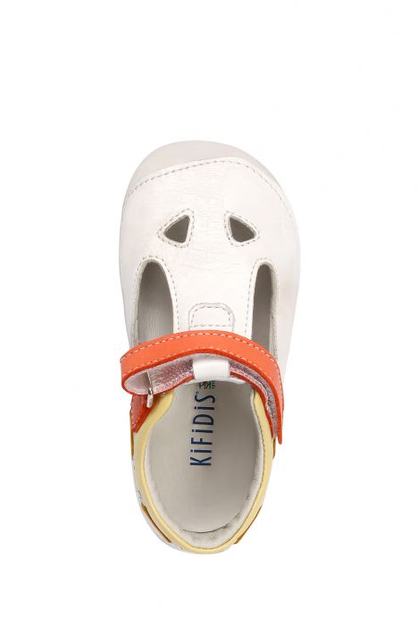 GV40 Kifidis-Kids Unisex Bebek Deri Ayakkabı 18-22 Beyaz Deri