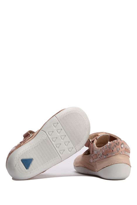 GV40 Kifidis-Kids Unisex Bebek Deri Ayakkabı 18-22 Pudra Deri