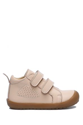 GW22012 Kifidis Paplus Unisex Çocuk Cırtlı İlk Adım Ayakkabısı 20-23 Pudra Deri