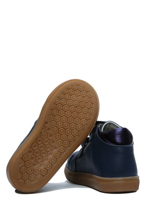 GW22018 Kifidis-Kids Unisex Çocuk Cırtlı Sneaker Bot 21-30 Lacivert Deri