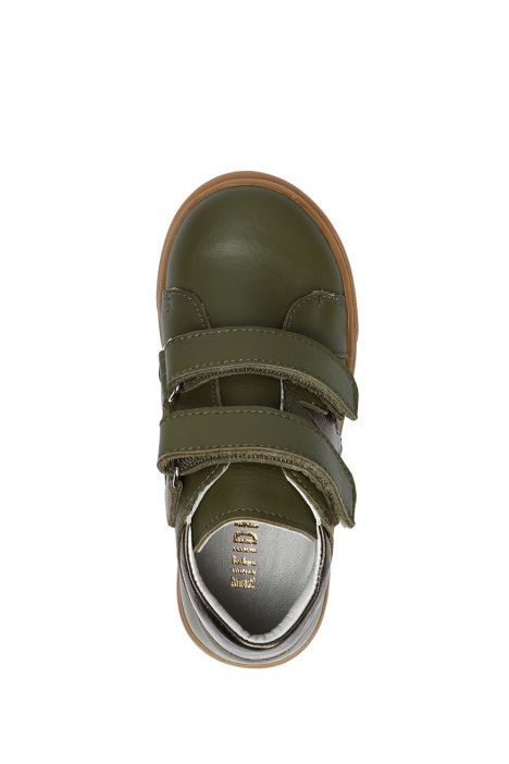 GW22018 Kifidis-Kids Unisex Çocuk Cırtlı Sneaker Bot 21-30 Yeşil Deri
