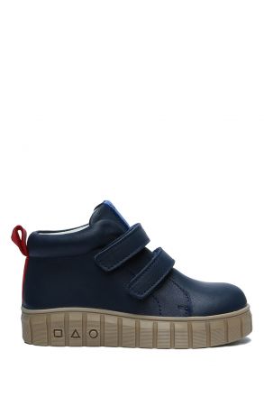 GW22022 Kifidis Paplus Unisex Çocuk Cırtlı Sneaker Bot 21-30 Lacivert Deri