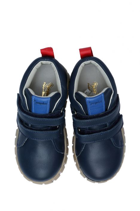 GW22022 Kifidis Paplus Unisex Çocuk Cırtlı Sneaker Bot 21-30 Lacivert Deri