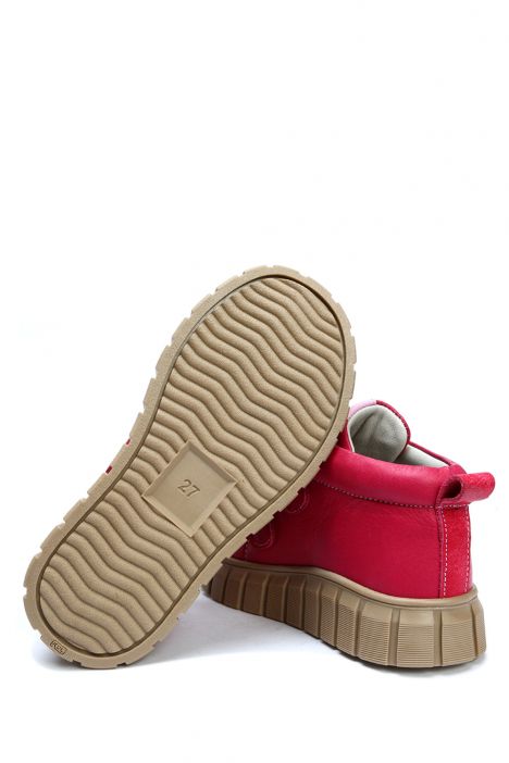 GW22022 Kifidis Paplus Unisex Çocuk Cırtlı Sneaker Bot 21-30 Vişne Deri