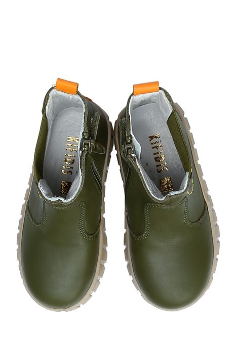 GW22023 Kifidis-Kids Unisex Çocuk Deri Bot 21-30 Yeşil Deri