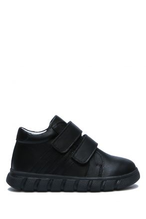 GW22028 Kifidis-Kids Unisex Çocuk Deri Ayakkabı 25-30 Siyah Deri