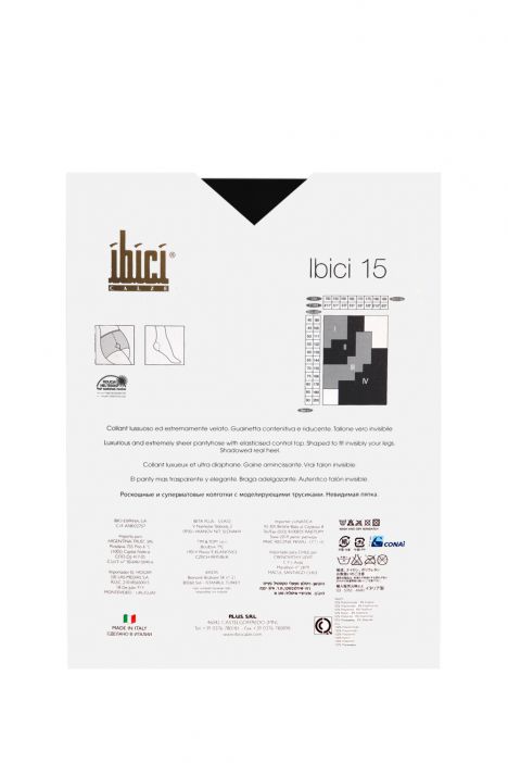 İbici 15 Den. Görünmez Külotlu Çorap Siyah / Nero