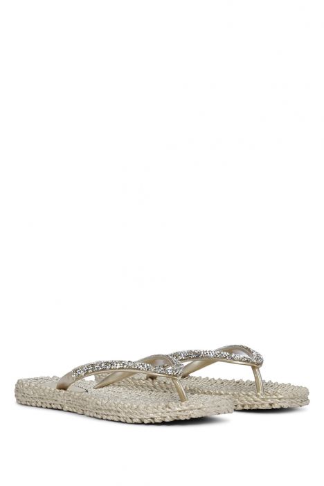 Ilse Jacobsen Cheerful03G Taşlı Parmak Arası Terlik 36-41 Platin