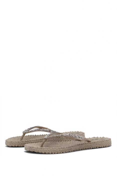 Ilse Jacobsen Cheerful03G Taşlı Parmak Arası Terlik 36-41 Bej/Atmosphere