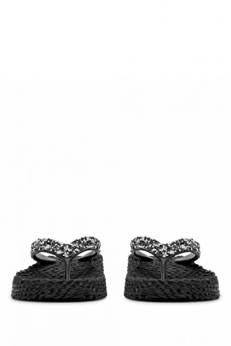 Ilse Jacobsen Cheerful15 Taşlı ve Platformlu Parmak Arası Terlik 36-41 Siyah/Black