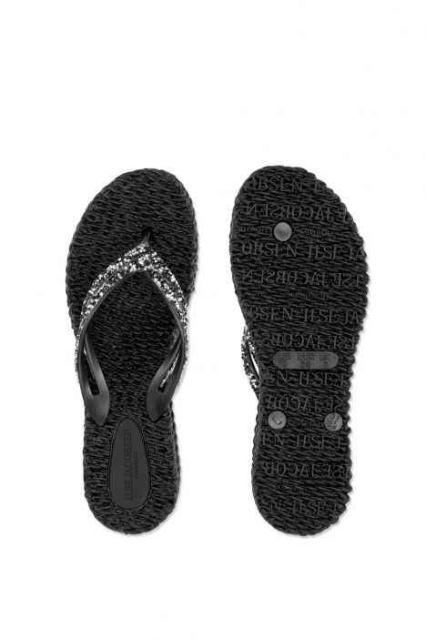 Ilse Jacobsen Cheerful15 Taşlı ve Platformlu Parmak Arası Terlik 36-41 Siyah/Black