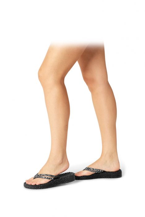 Ilse Jacobsen Cheerful15 Taşlı ve Platformlu Parmak Arası Terlik 36-41 Siyah/Black