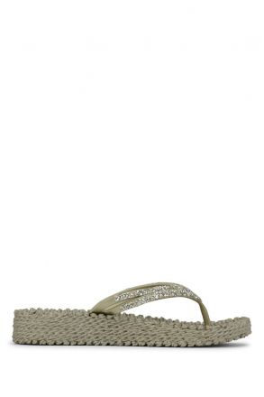 Ilse Jacobsen Cheerful15 Taşlı ve Platformlu Parmak Arası Terlik 36-41 Platin