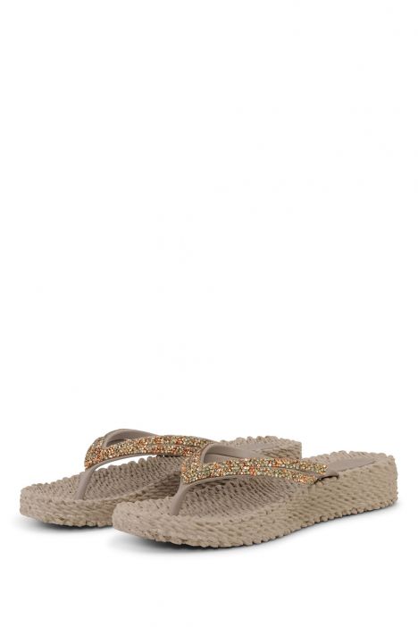 Ilse Jacobsen Cheerful15 Taşlı ve Platformlu Parmak Arası Terlik 36-41 Bej/Atmosphere