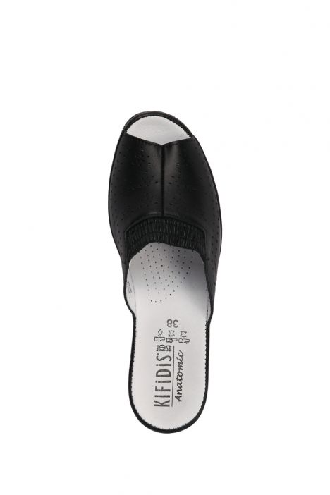 Janina Ac-Kifidis Kadın Anatomik Deri Terlik 35-42 Siyah/Black 738
