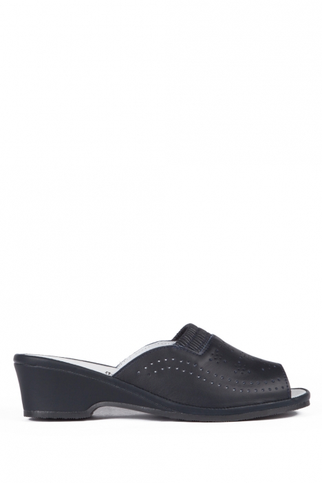 Janina Ac-Kifidis Kadın Anatomik Deri Terlik 35-42 BLU-BLAU-LACİVERT TONU