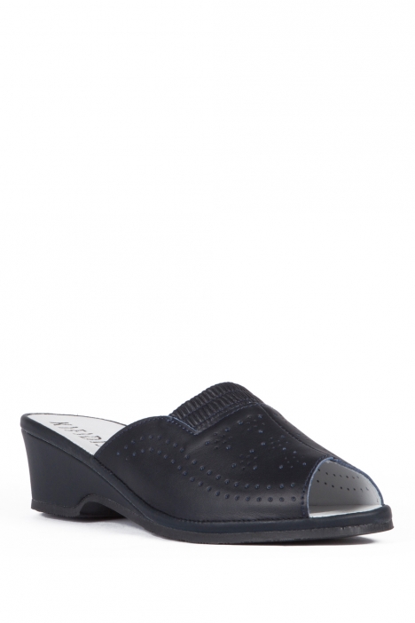 Janina Ac-Kifidis Kadın Anatomik Deri Terlik 35-42 BLU-BLAU-LACİVERT TONU