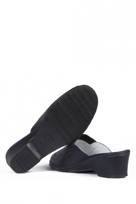 Janina Ac-Kifidis Kadın Anatomik Deri Terlik 35-42 BLU-BLAU-LACİVERT TONU