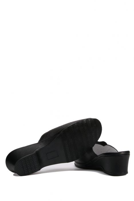 Janina Ac-Kifidis Kadın Anatomik Deri Terlik 35-42 Siyah/Black 738