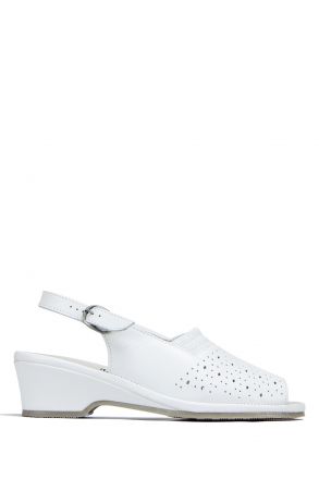 Jatina Ac-Kifidis Kadın Anatomik Deri Sandalet 35-42 Beyaz / Bianco