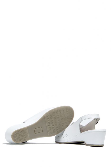 Jatina Ac-Kifidis Kadın Anatomik Deri Sandalet 35-42 Beyaz / Bianco