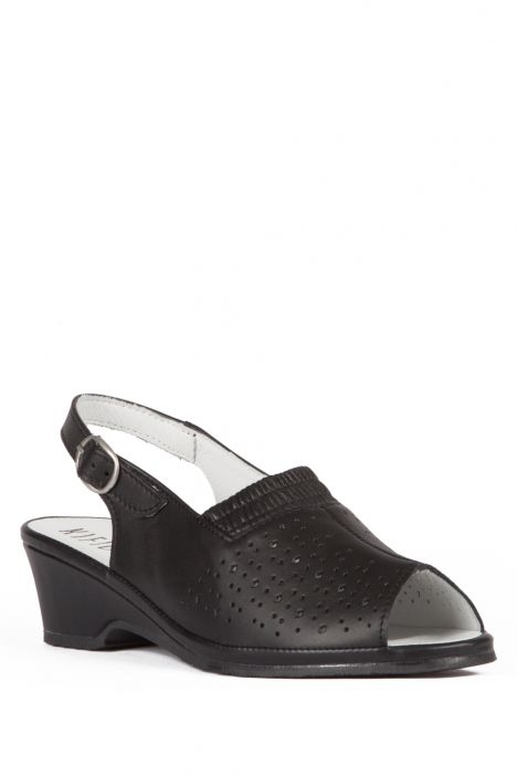 Jatina Ac-Kifidis Kadın Anatomik Deri Sandalet 35-42 Siyah/Black 738