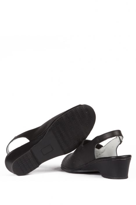 Jatina Ac-Kifidis Kadın Anatomik Deri Sandalet 35-42 Siyah/Black 738