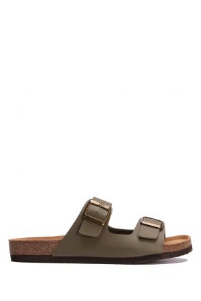 K0765SE Kifidis Soft Step Erkek Çift Bantlı Mantar Terlik 40-46 Haki - 017