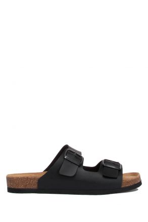 K0765SE Kifidis Soft Step Erkek Çift Bantlı Mantar Terlik 40-46 Siyah - 001