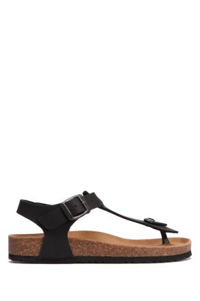 K10213SK Kifidis Soft Step Kadın Mantar Parmak Arası Sandalet 36-40 Mat Siyah - 006