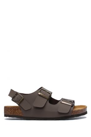 K10233SK Kifidis Soft Step Kadın Mantar Çift Bant Sandalet 36-40 Koyu Vizon - 010