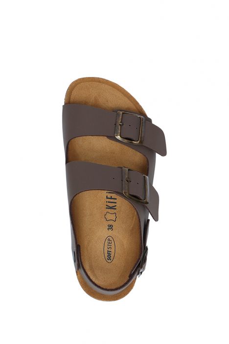 K10233SK Kifidis Soft Step Kadın Mantar Çift Bant Sandalet 36-40 Koyu Vizon - 010