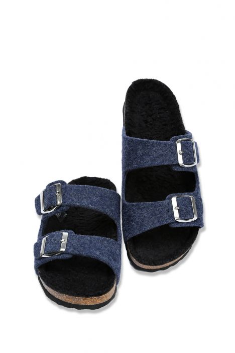 K10260KK Kifidis Soft Step Kadın Keçe Mantar Terlik 36-41 Lacivert/52 Navy