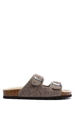 K10260KK Kifidis Soft Step Kadın Keçe Mantar Terlik 36-41 Kahverengi/05 Brown