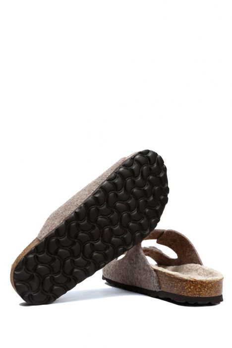 K10260KK Kifidis Soft Step Kadın Keçe Mantar Terlik 36-41 Kahverengi/05 Brown